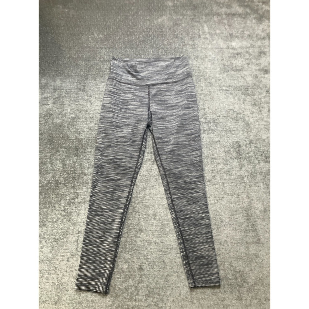 Tek Gear Dry Tek Leggings Womens Large Black White Striped Stretch High Waisted
